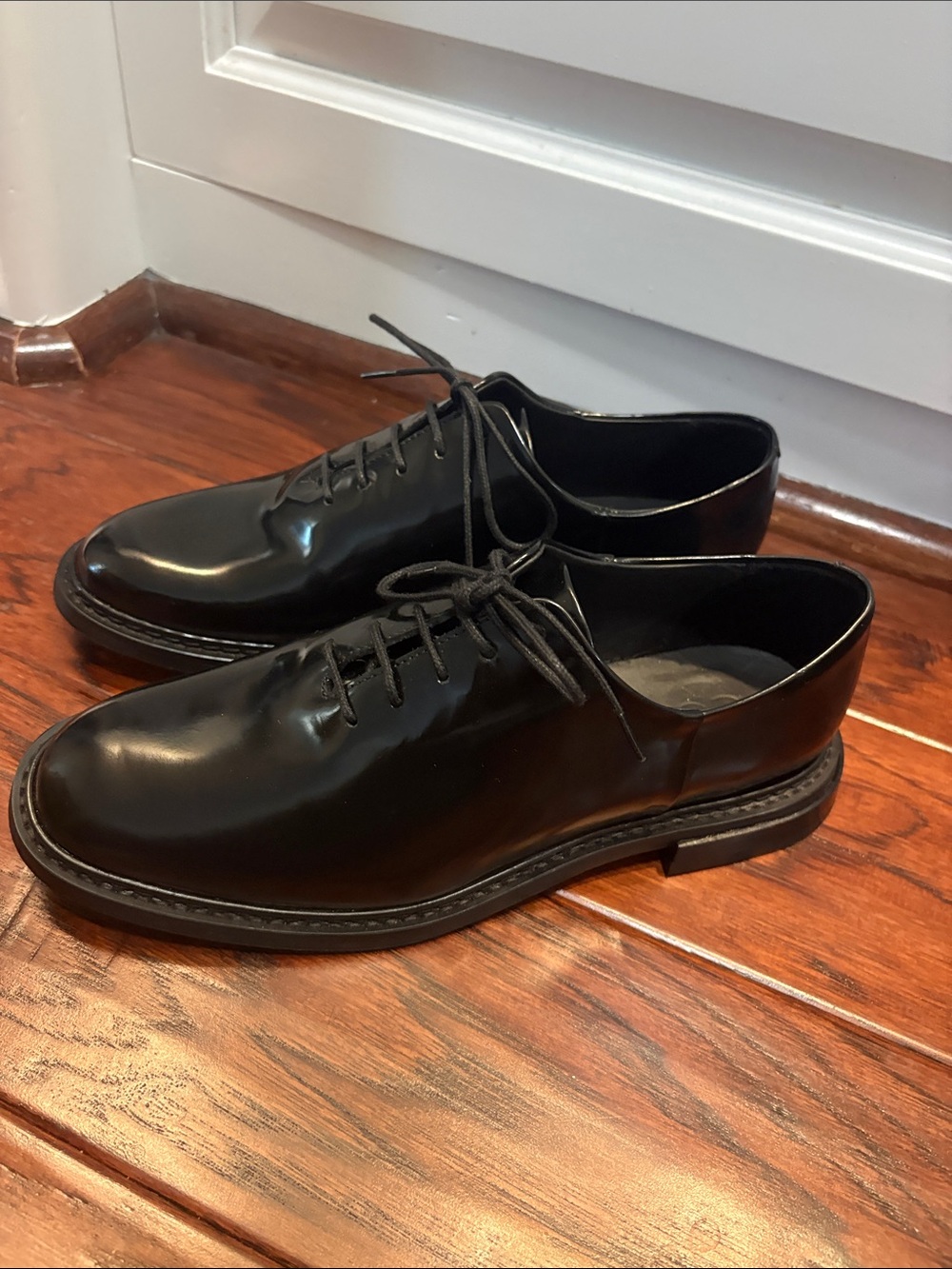 COS Black Patent Leather Lace-Up Flats - Picture 6 of 7